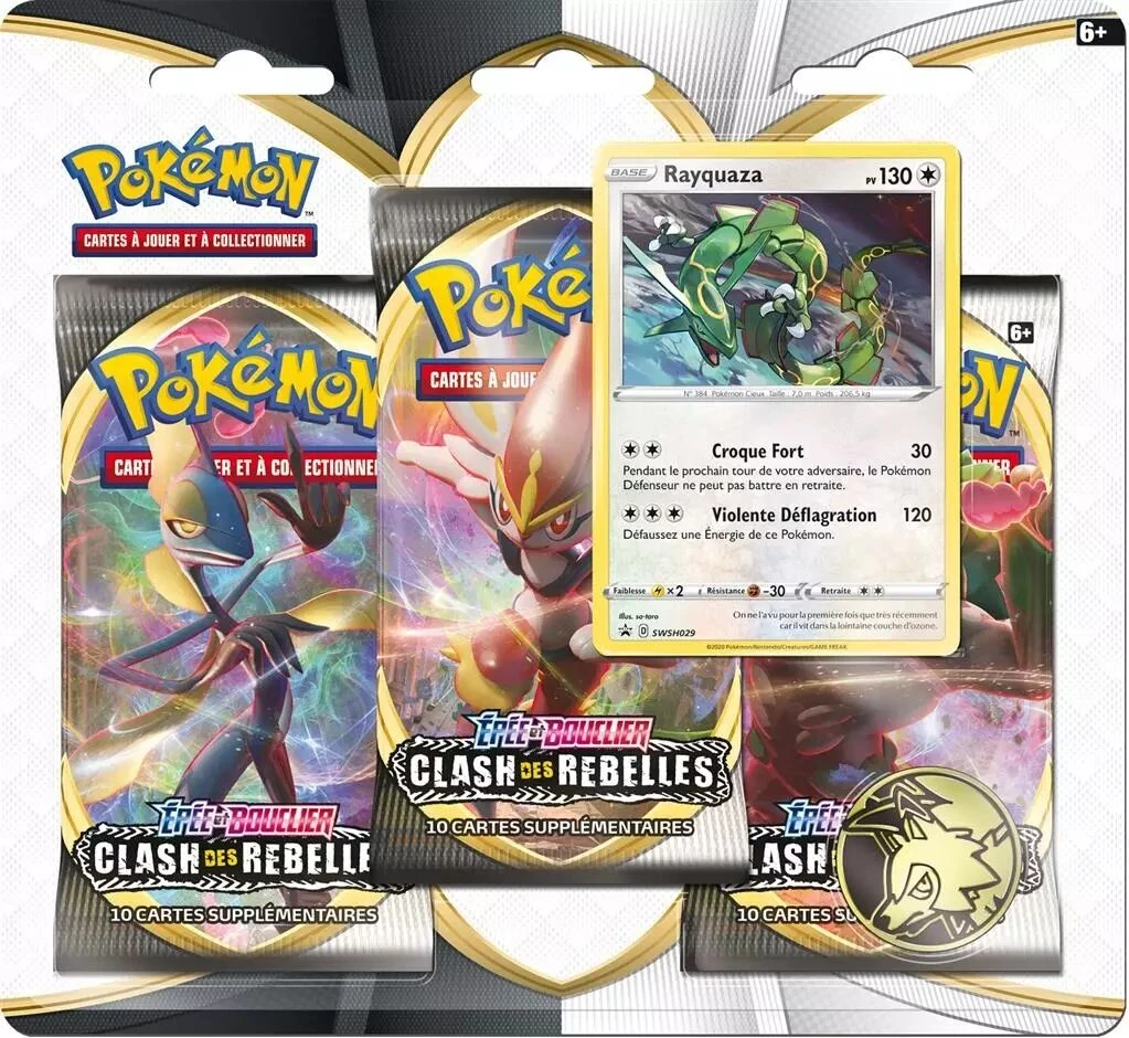 POKEMON Pokémon EB02 : Clash Des Rebelles - Pack 3 Boosters Rayquaza 1 POKEMON Pokémon EB02 : Clash Des Rebelles - Pack 3 Boosters Rayquaza