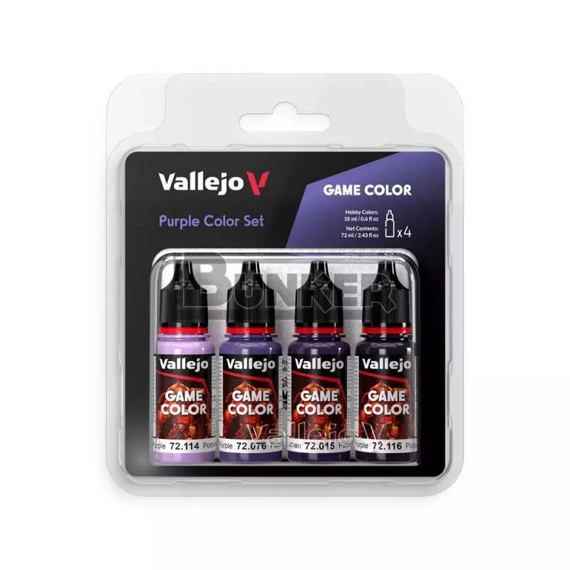 Vallejo Game Color Set 72382 Purple Color Set (4x18ml) 1 Vallejo Game Color Set 72382 Purple Color Set (4x18ml)